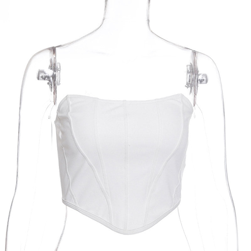 Glamaker White Off Shoulder Vintage Sexy Crop Top Elegannt Sleeveless Bodycon Tank Top Autumn Winter Female Party Club Tank Top