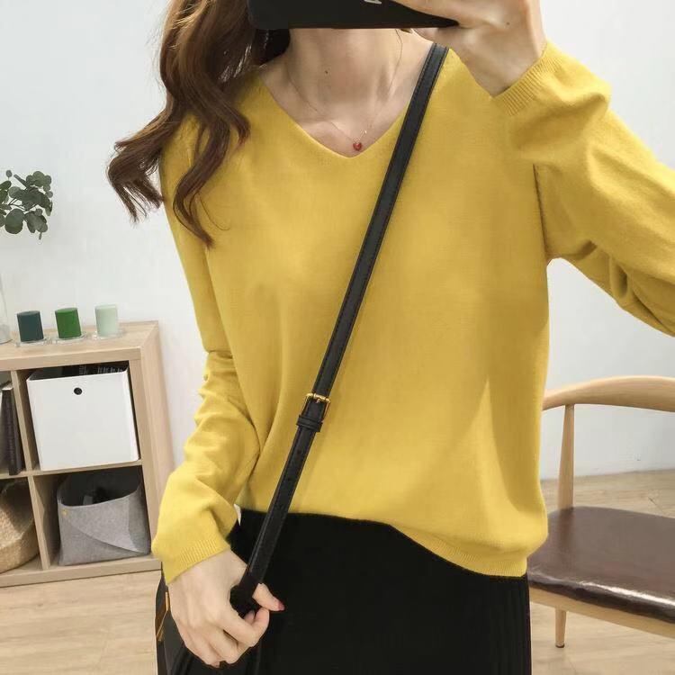 V-Neck Women Sweater Pullovers