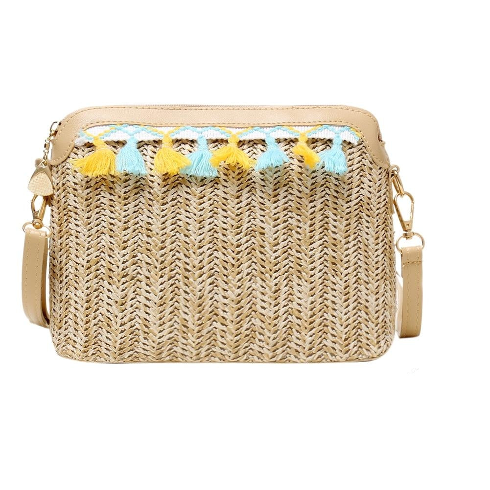 Handmade Woven PU Leather Boho Female Summer Beach Holiday Bohemia Shoulder Bags