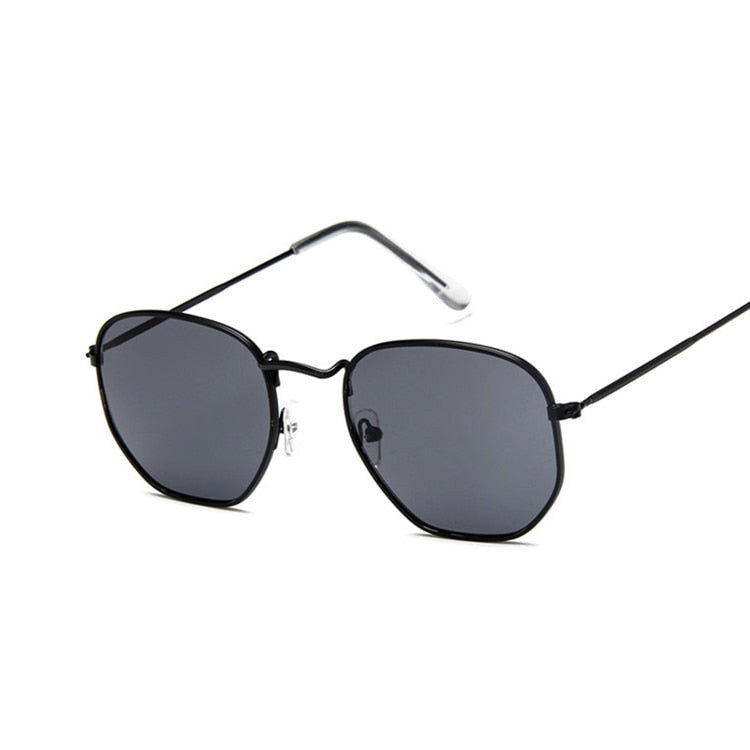 Vintage Sunglasses Men Square Brand Designer Eyeglasses Men/Women Luxury Mirror Retro High Quality Female Oculos, BlackGray