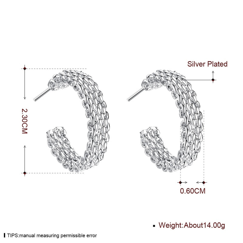 925 Sterling Silver Round Stud Earring For Women