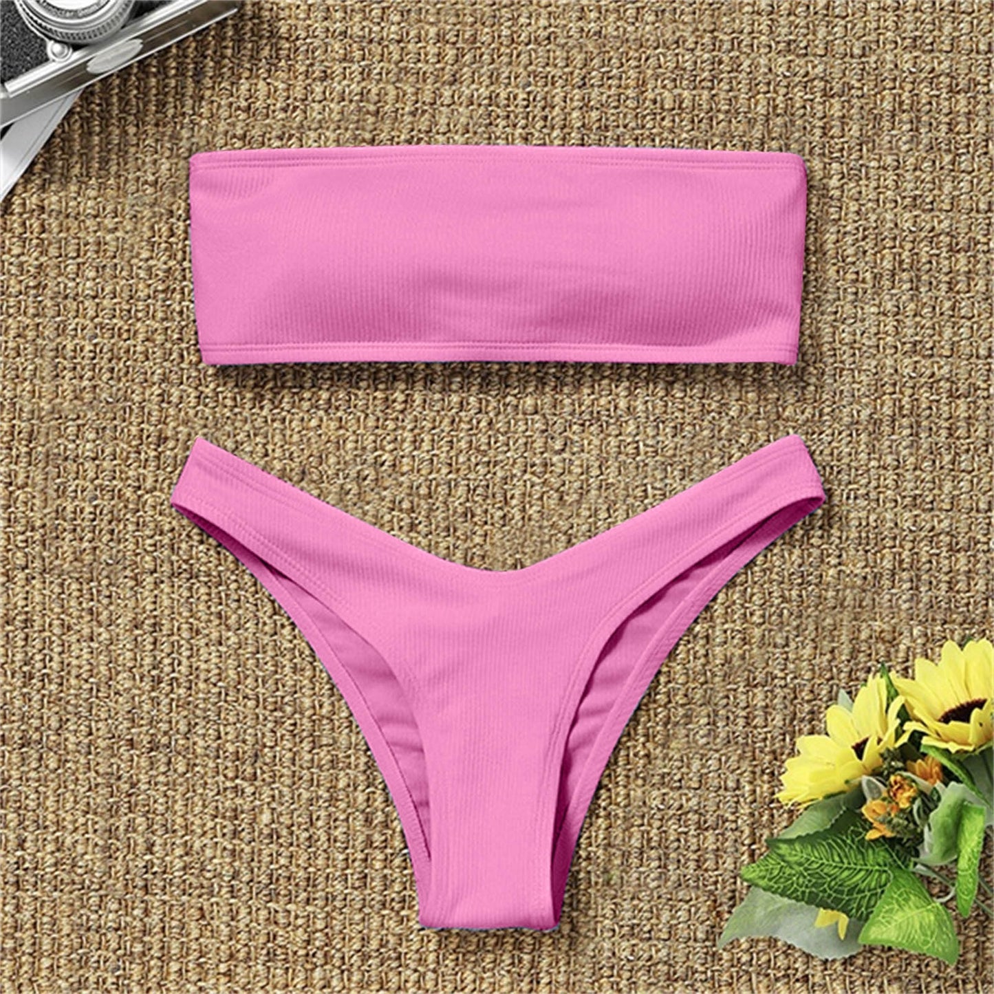 Bikini High Waist Strapless Sexy Bikini Women Swimwear Women Swimsuit Padded Bathing Suit