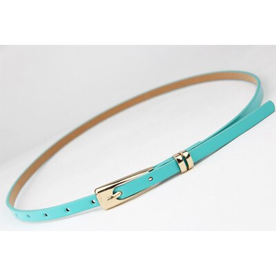 patent leather long U-shaped buckle fine ladies belt