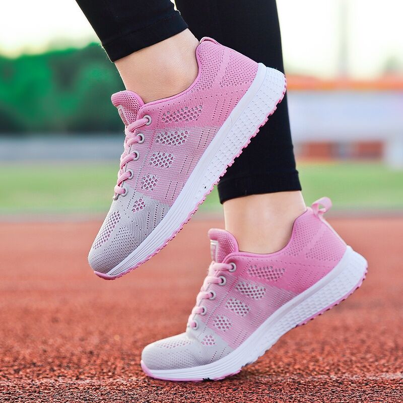 2021 Womens Shoes Sneakers Pink Color Casual Walking Sports Female Lady Trainer  Shoes Flat Women Feminine