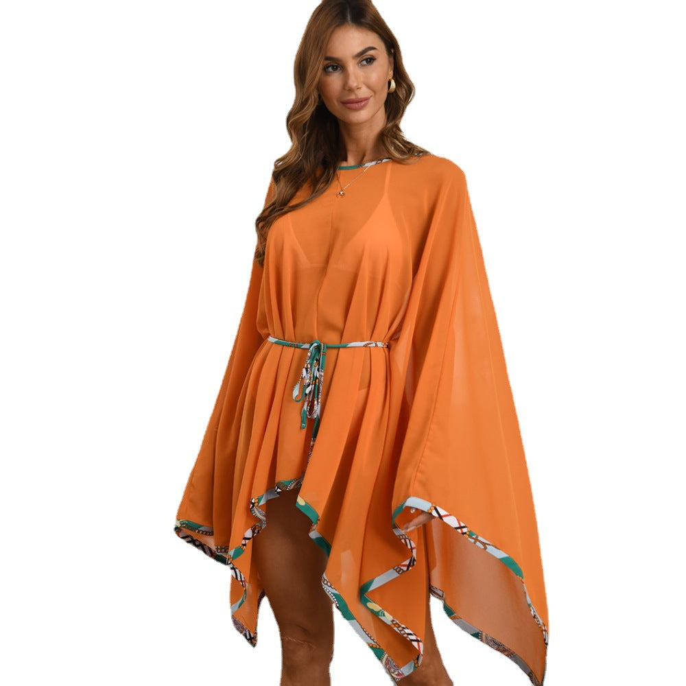 2021 Hot Summer Chiffon Dress Casual Loose Beach Sun Protection Clothing