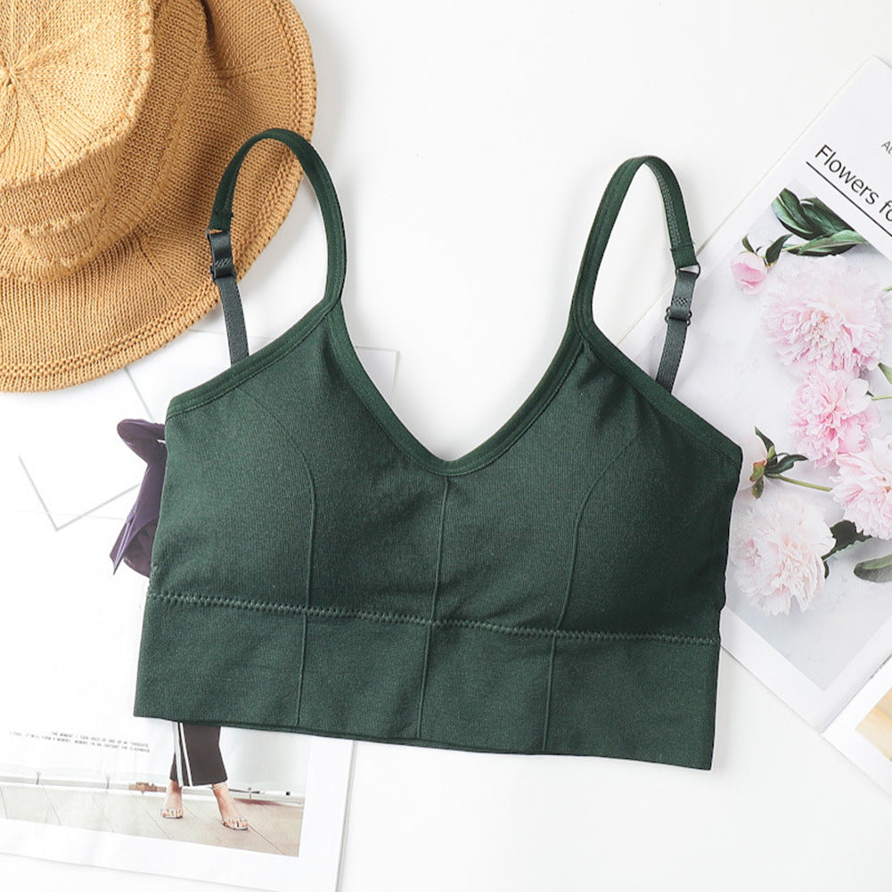 Underwear Women Wireless Vest Style Summer Thin Push up Big Breasts Show Small Sling Sports Bra