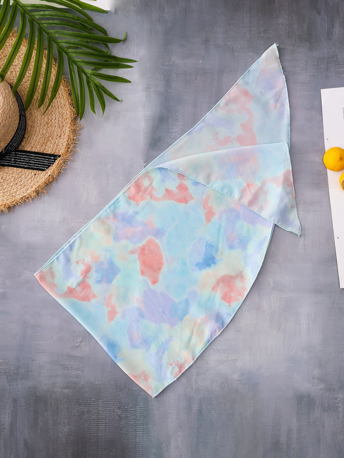 Ladies Mesh Tie-Dyed Irregular Strap Beach Dress 3 Pieces Swimsuit