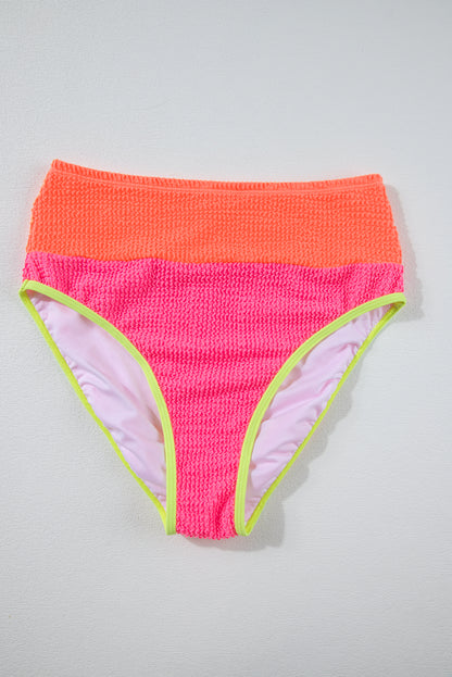 Bonbon Color Block High Waisted Sexy Bikini Set