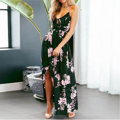 Women Clothing Maxi Dress Printed Large Swing Dress Plus Size Maxi