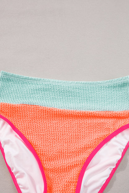 Bonbon Color Block High Waisted Sexy Bikini Set