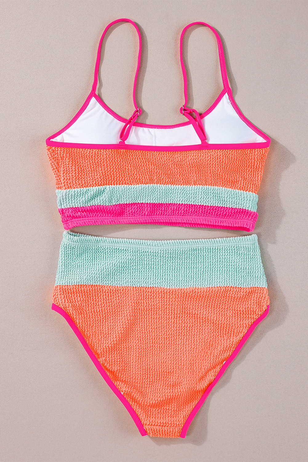 Bonbon Color Block High Waisted Sexy Bikini Set