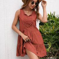Women Clothing Summer Loose Sexy Solid Color Super Mori Dress
