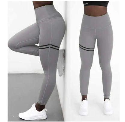 High Waist Sport Pants Women's Fitness Sport Leggings Stripe Printing Elastic Gym Workout Tights Running Trousers Woman Pants