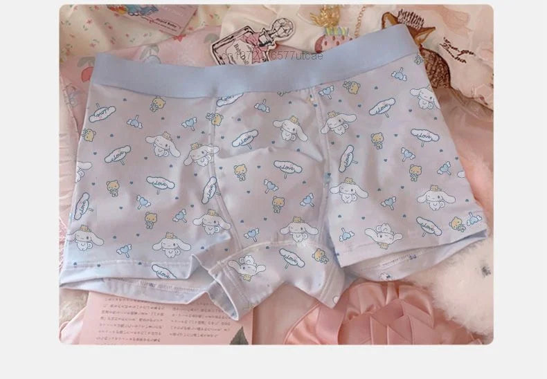 Sanrio Cinnamoroll Cute Cartoon Men's Cotton Underwear Panties Ice Silk Trendy Soft Shorts Pink Boxer Shorts To Boyfriend