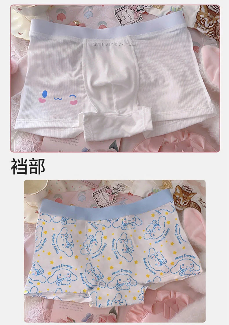 Sanrio Cinnamoroll Cute Cartoon Men's Cotton Underwear Panties Ice Silk Trendy Soft Shorts Pink Boxer Shorts To Boyfriend