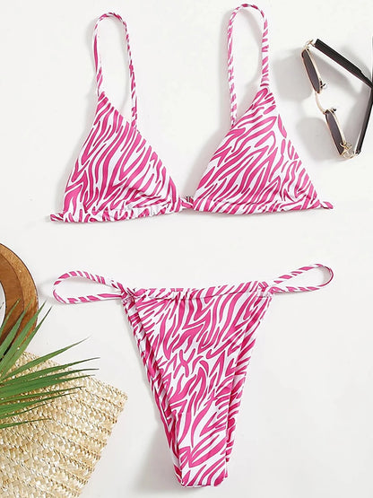 Sexy Zebra Bikini 2023 Woman Swimsuit Female Swimwear Women Mini Thong Bikinis Sets Summer Beach Wear Swimming for Bathing Suits