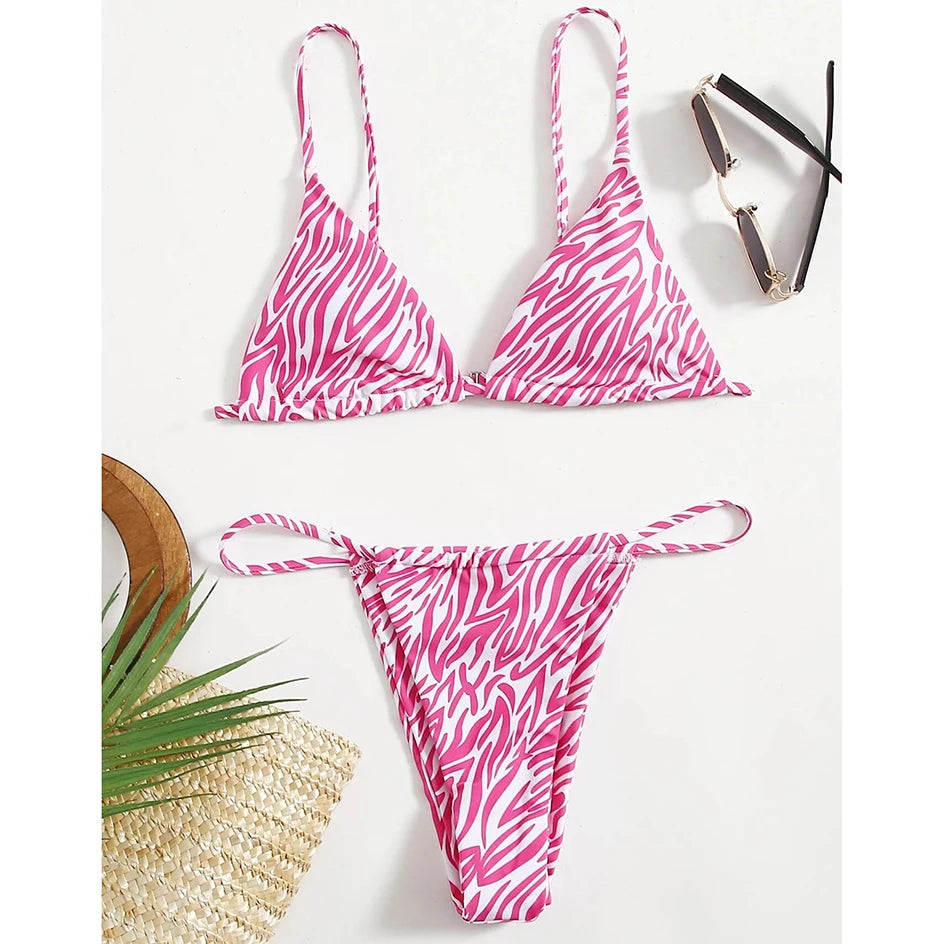 Sexy Zebra Bikini 2023 Woman Swimsuit Female Swimwear Women Mini Thong Bikinis Sets Summer Beach Wear Swimming for Bathing Suits