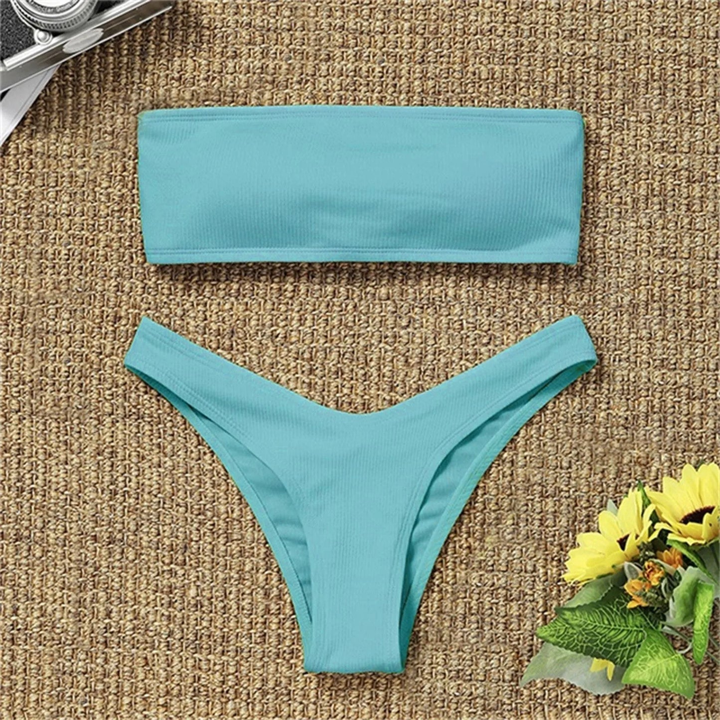 Sexy Hot High Waist Bikini Set Two Piece Swimsuit Women Tummy Control Swimwear Luxury Tankinis Spring Summer Beach Mujer Suit