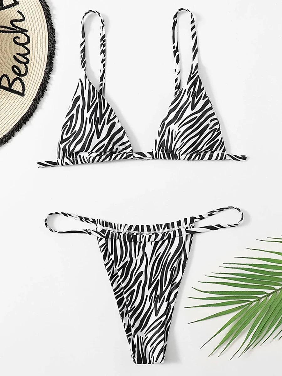 Sexy Zebra Bikini 2023 Woman Swimsuit Female Swimwear Women Mini Thong Bikinis Sets Summer Beach Wear Swimming for Bathing Suits