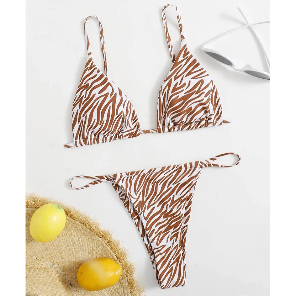 Sexy Zebra Bikini 2023 Woman Swimsuit Female Swimwear Women Mini Thong Bikinis Sets Summer Beach Wear Swimming for Bathing Suits