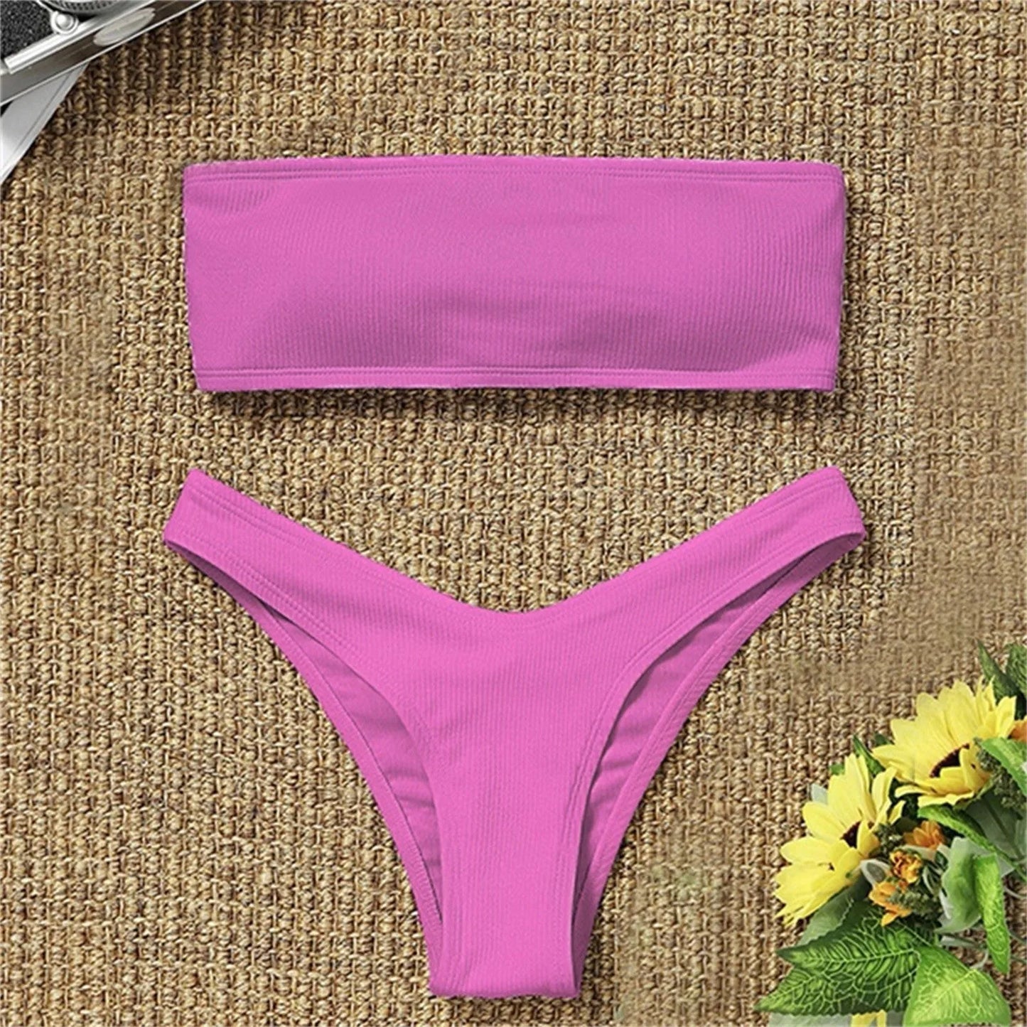 Sexy Hot High Waist Bikini Set Two Piece Swimsuit Women Tummy Control Swimwear Luxury Tankinis Spring Summer Beach Mujer Suit