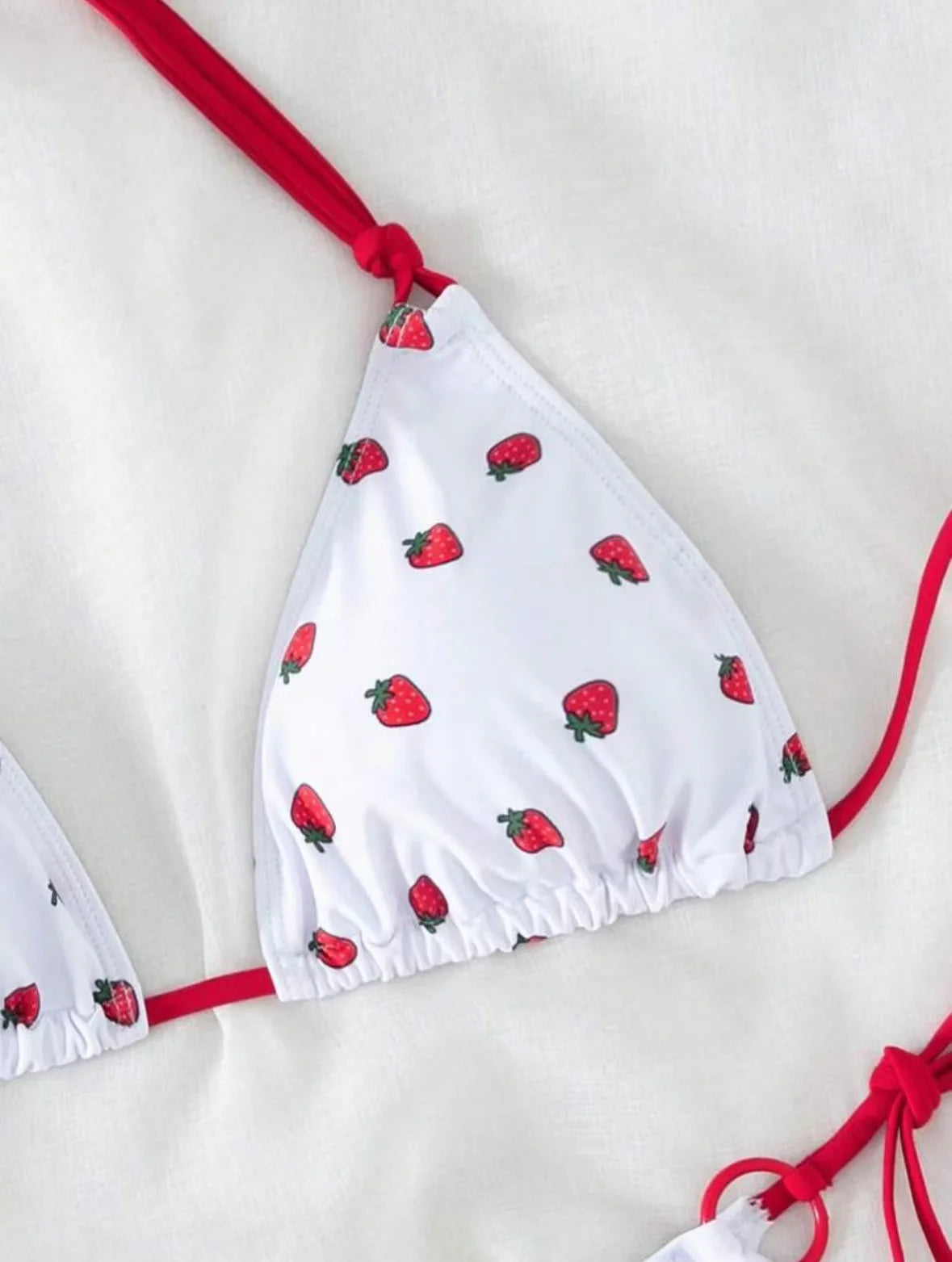 Sexy women cute strawberry print halter string micro bikini sets two pieces swimsuit Swimwear bathing suit beach outfits biquini