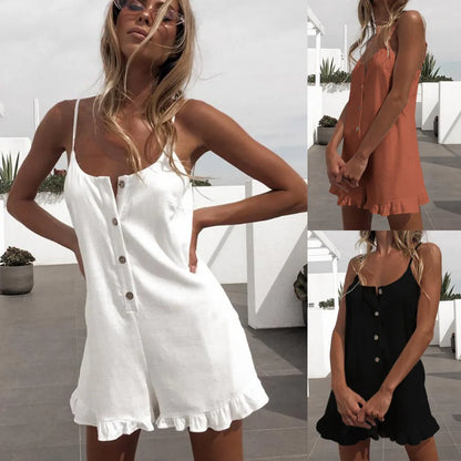 One Piece Jumpsuit For Women 2024 Summer Casual High Waist Sexy Wide Leg Overalls Short Pants Fashion Korean Female Clothing