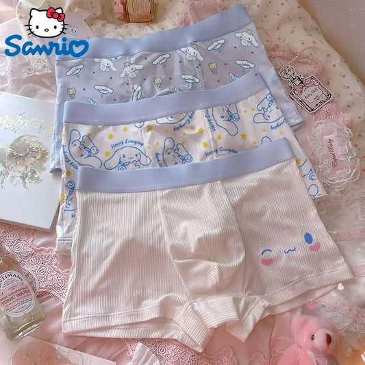 Sanrio Cinnamoroll Cute Cartoon Men's Cotton Underwear Panties Ice Silk Trendy Soft Shorts Pink Boxer Shorts To Boyfriend