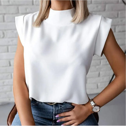 Fashion Women Elegant Lips Print Tops and Blouse Shirts 2024 Summer Ladies Office Casual Stand Neck Pullovers Eye Blusa Tops