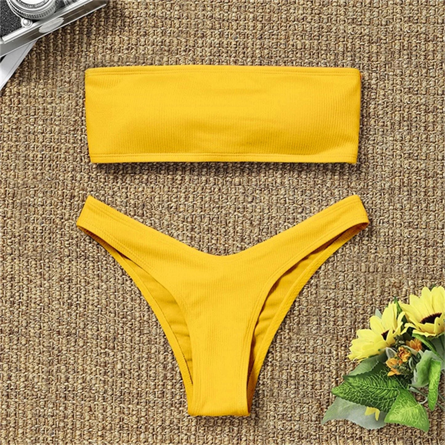 Sexy Hot High Waist Bikini Set Two Piece Swimsuit Women Tummy Control Swimwear Luxury Tankinis Spring Summer Beach Mujer Suit