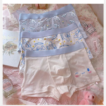 Sanrio Cinnamoroll Cute Cartoon Men's Cotton Underwear Panties Ice Silk Trendy Soft Shorts Pink Boxer Shorts To Boyfriend