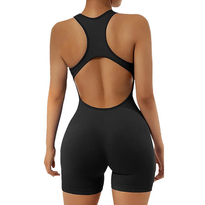 Vest Yoga Set Women's Seamless Jumpsuit Sexy Buttocks Sports One-piece Fitness Suit Backless Bodysuit Sets Gym Clothing 2024 New