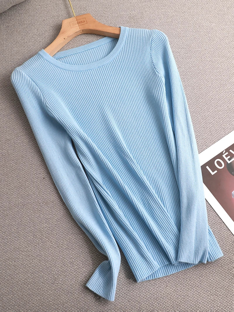 winter clothes Knitted woman sweaters Pullovers spring Autumn Basic women's jumper Slim women's sweater cheap pull long sleeve