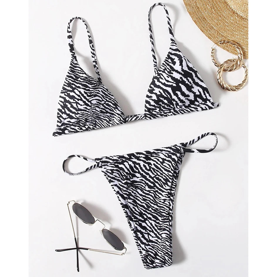 Sexy Zebra Bikini 2023 Woman Swimsuit Female Swimwear Women Mini Thong Bikinis Sets Summer Beach Wear Swimming for Bathing Suits