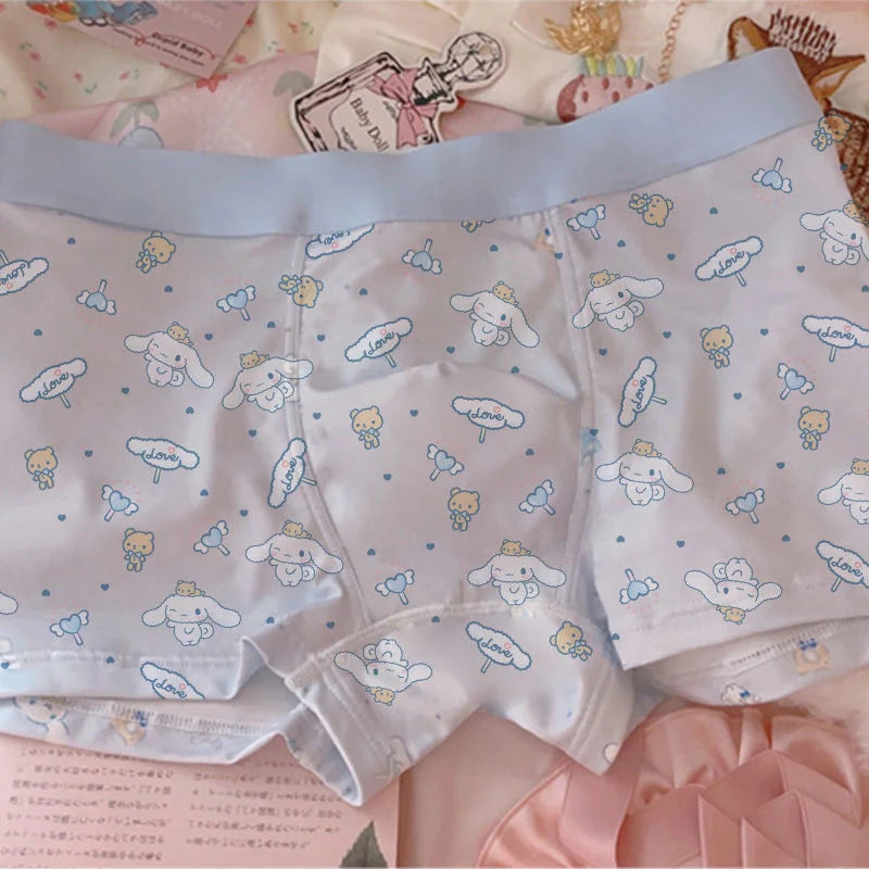 Sanrio Cinnamoroll Cute Cartoon Men's Cotton Underwear Panties Ice Silk Trendy Soft Shorts Pink Boxer Shorts To Boyfriend