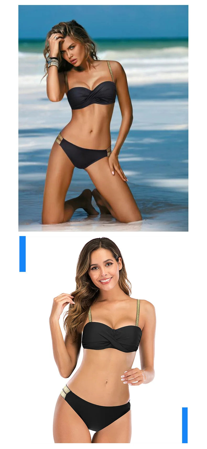 Sexy Bikini 2024 Women's Split Swimwear Brazil Bikini Set Women's Folded Swimwear New Triangle Swimwear Beach Bathing Suit