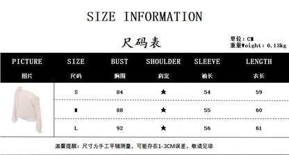 Skew Collar Floral Applique Mesh Chiffon Tops for Women Elegant Fashion Club Cropped Tops See Through Pullover New