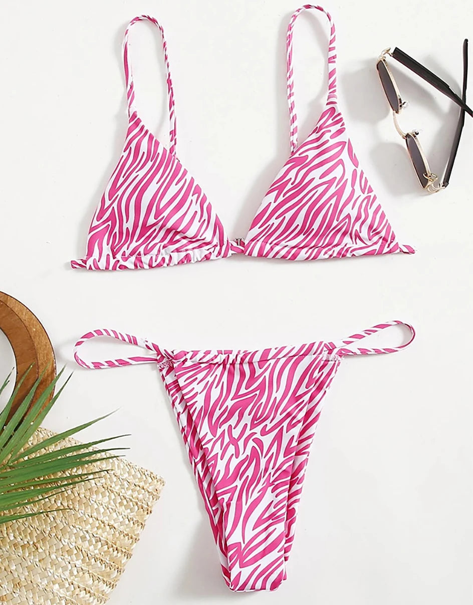 Sexy Zebra Bikini 2023 Woman Swimsuit Female Swimwear Women Mini Thong Bikinis Sets Summer Beach Wear Swimming for Bathing Suits