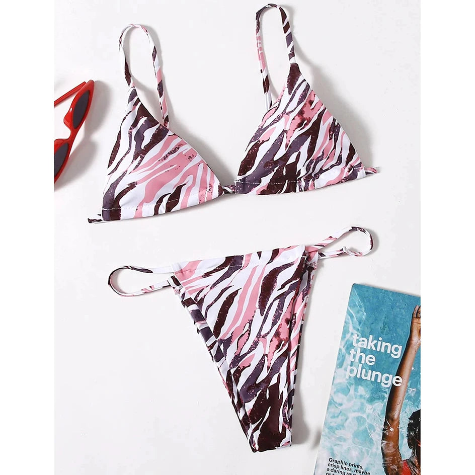 Sexy Zebra Bikini 2023 Woman Swimsuit Female Swimwear Women Mini Thong Bikinis Sets Summer Beach Wear Swimming for Bathing Suits