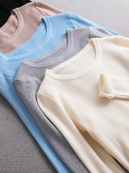 winter clothes Knitted woman sweaters Pullovers spring Autumn Basic women's jumper Slim women's sweater cheap pull long sleeve