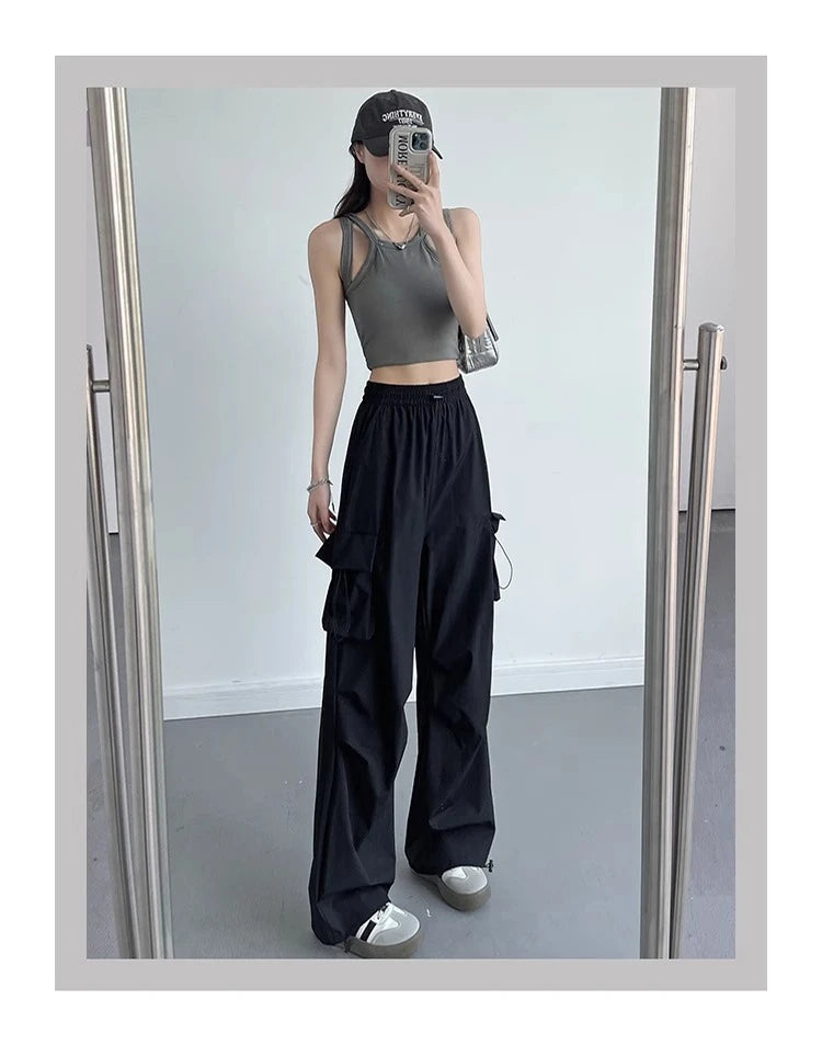 Cargo Pant Women Wide Leg Pants Summer Autumn Fashion Female High Waist Streetwear Loose Casual Pants Straight Trousers