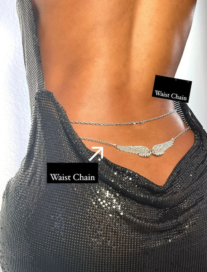 Bohemian Fashion Trend New Style Sexy Lingerie Women Body Waist Chain Winged Angel Summer Bikini Beach Accessories Necklace