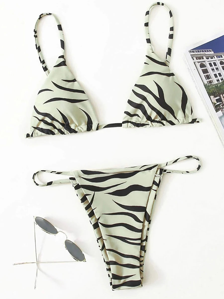 Sexy Zebra Bikini 2023 Woman Swimsuit Female Swimwear Women Mini Thong Bikinis Sets Summer Beach Wear Swimming for Bathing Suits