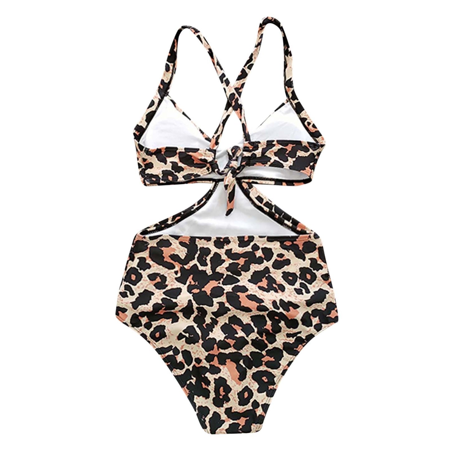 Swimwear Women One Piece Swimsuit Leopard Swimsuit Female Swimming Bikinis Push Up Monokini Sexy V-neck One Piece Swimwear L6