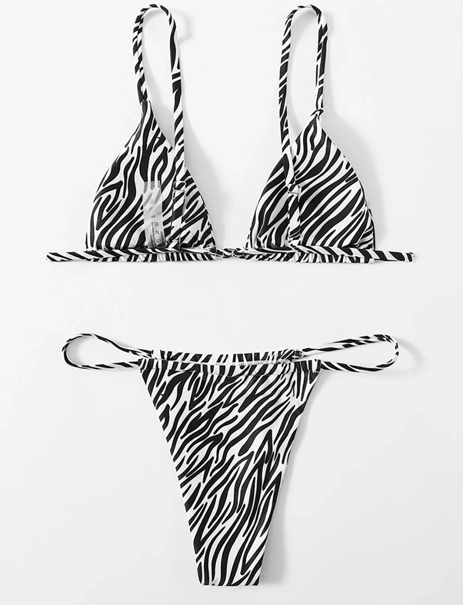 Sexy Zebra Bikini 2023 Woman Swimsuit Female Swimwear Women Mini Thong Bikinis Sets Summer Beach Wear Swimming for Bathing Suits