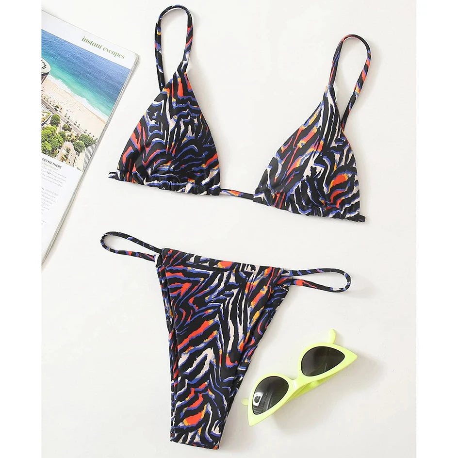 Sexy Zebra Bikini 2023 Woman Swimsuit Female Swimwear Women Mini Thong Bikinis Sets Summer Beach Wear Swimming for Bathing Suits