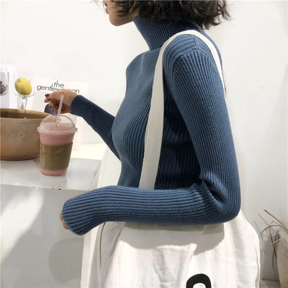 Turtleneck Sweater Womens 2024 Autumn Winter Tops Korean Slim Women Pullover Jumper Knitted Sweater Pull Femme Hiver Truien