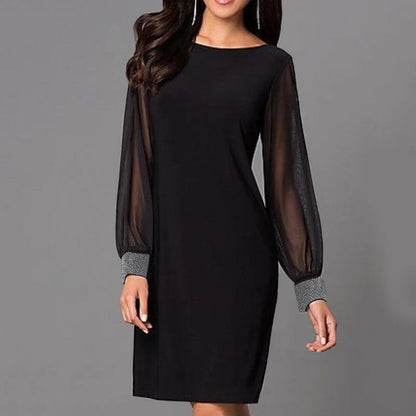 Long Sleeve Dress Solid Color Bodycon Straight Black Dresses For Women Elegant Mini Sparkly Sequin Party Dresses For Women 2024