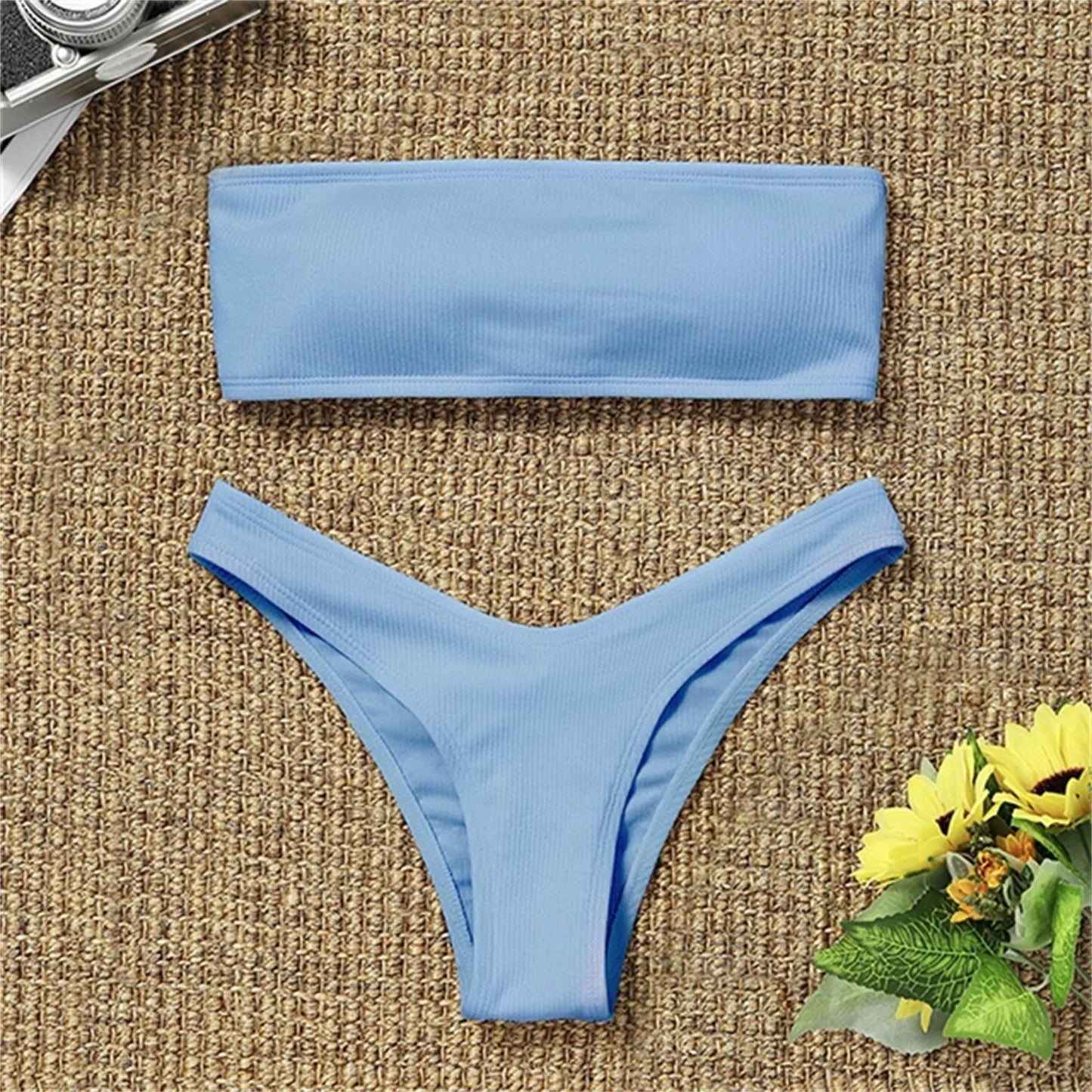 Sexy Hot High Waist Bikini Set Two Piece Swimsuit Women Tummy Control Swimwear Luxury Tankinis Spring Summer Beach Mujer Suit