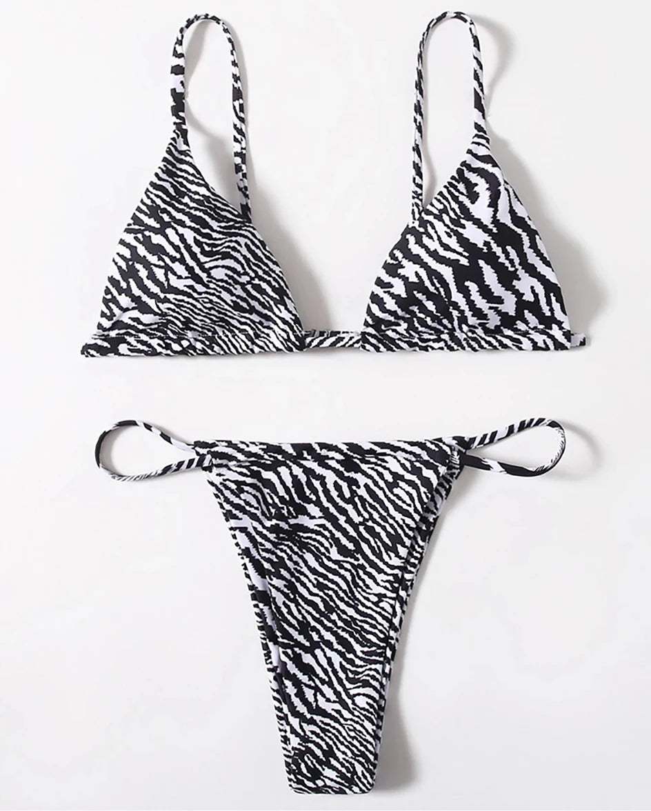 Sexy Zebra Bikini 2023 Woman Swimsuit Female Swimwear Women Mini Thong Bikinis Sets Summer Beach Wear Swimming for Bathing Suits